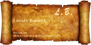Lerch Babett névjegykártya